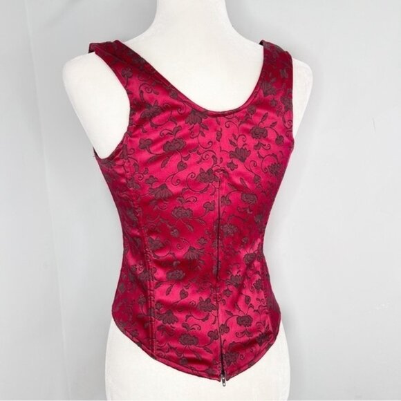 NWT Vintage Y2K Victorias Secret Lace Up Bustier Corset Red Black M - Picture 2 of 6